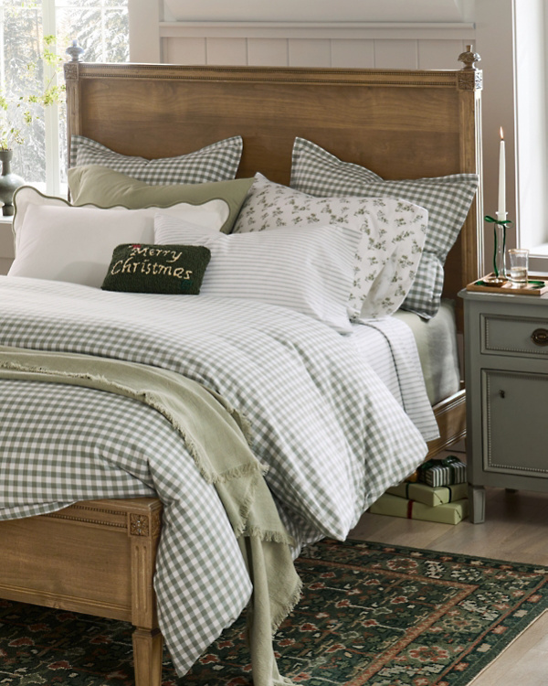 Cozy Gingham Organic-Cotton Flannel Duvet Cover