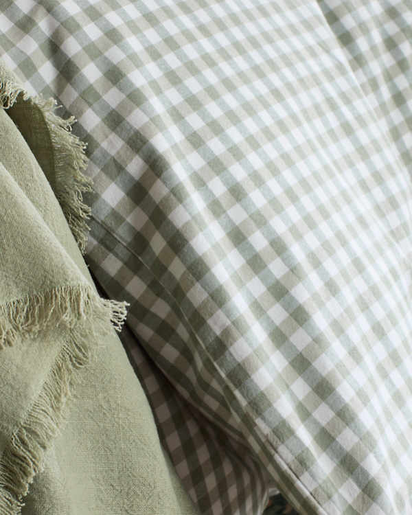 Cozy Gingham Organic-Cotton Flannel Duvet Cover