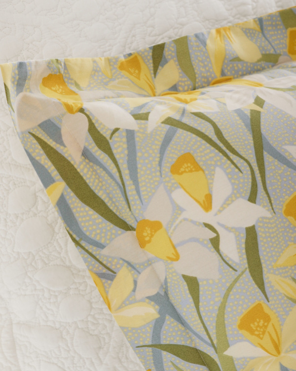 Daffodils Organic-Cotton Percale Sham