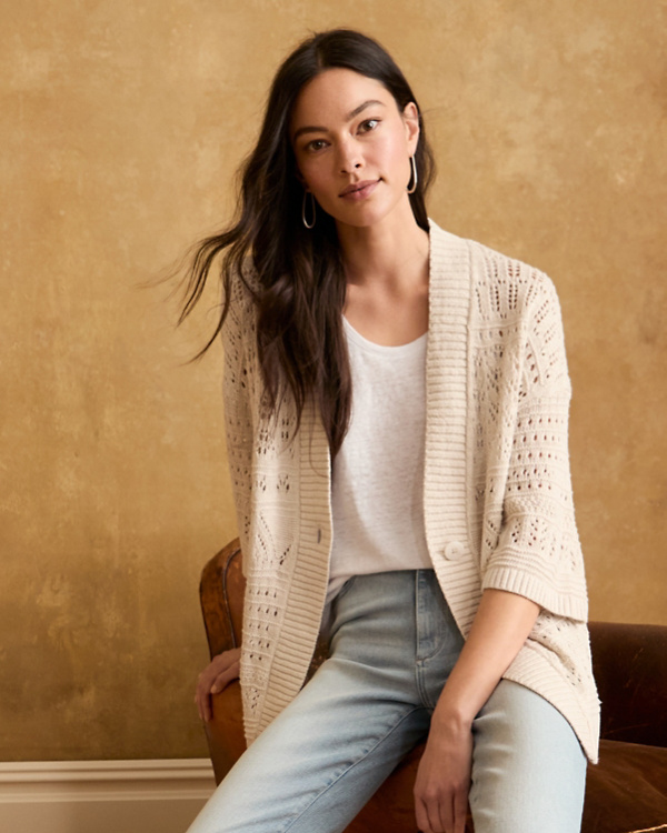 Dalia Linen & Organic-Cotton Cardigan