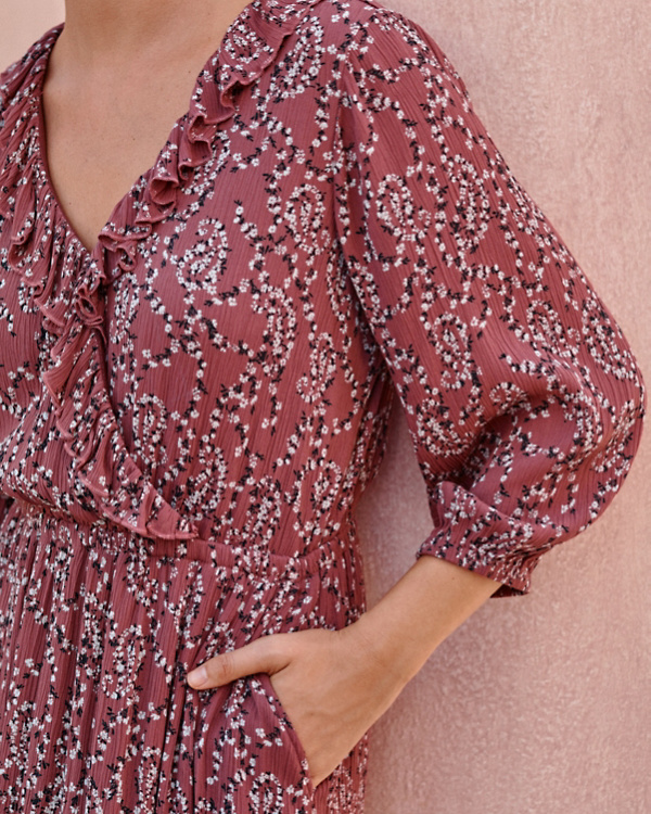 ECOVERO™ Ruffled Surplice Dress