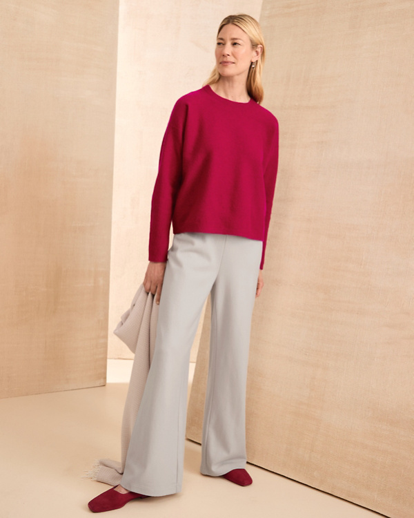 EILEEN FISHER Lightweight Boiled Wool Pants