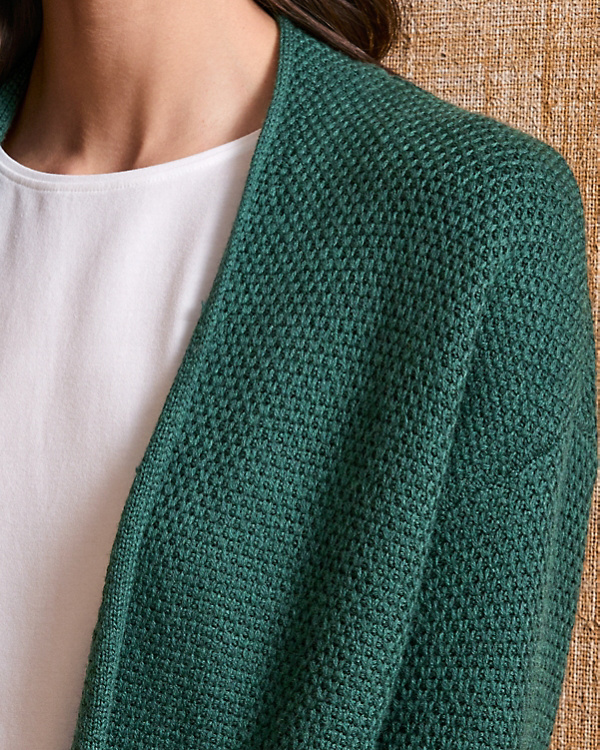 EILEEN FISHER Merino Texture-Stitch Cardigan