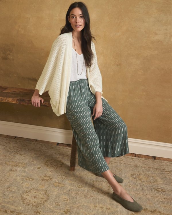 Rhea ECOVERO™ Cropped Wide-Leg Pants