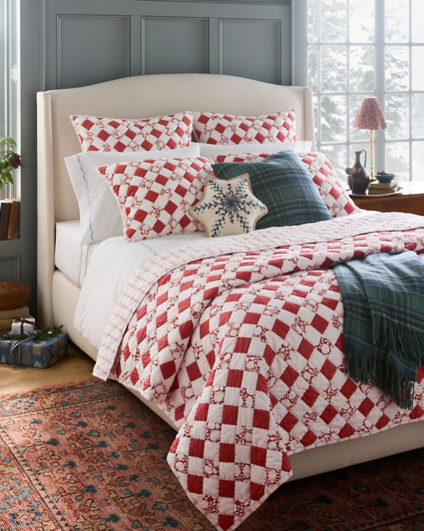 Siesta Check Organic-Cotton Patchwork Quilt