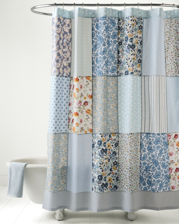 Upcycled Patchwork Shower Curtain