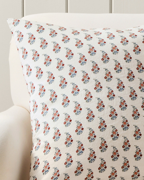Artful Pattern Relaxed-Linen Pillow Cover