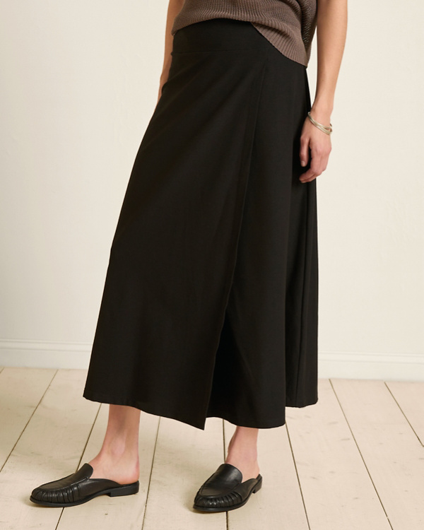EILEEN FISHER Stretch-Crêpe Wrap-Front Skirt