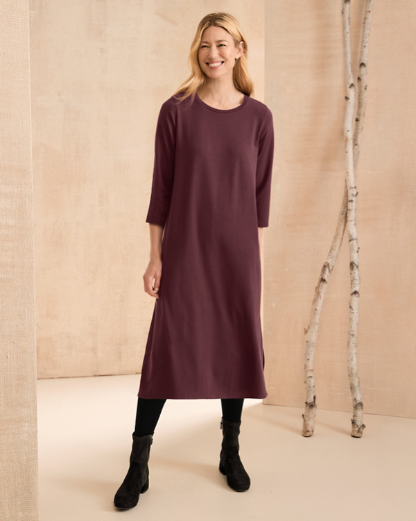 EILEEN FISHER Stretch TENCEL™ Jersey Midi Dress