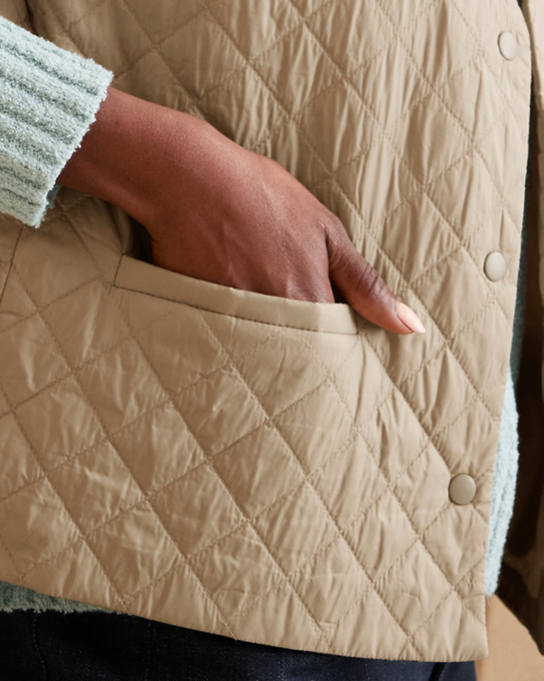 EILEEN FISHER V-Neck Quilted Vest
