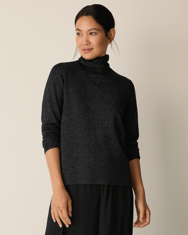 EILEEN FISHER Wool Shimmer Turtleneck