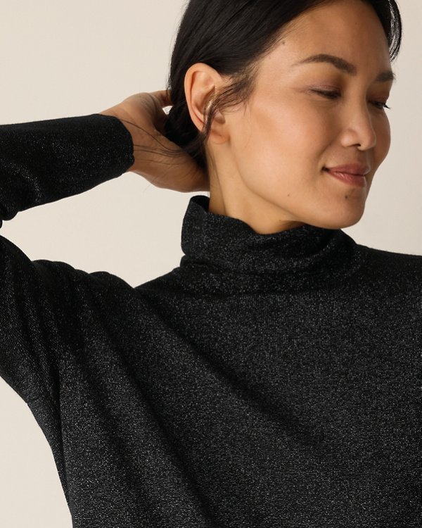 EILEEN FISHER Wool Shimmer Turtleneck