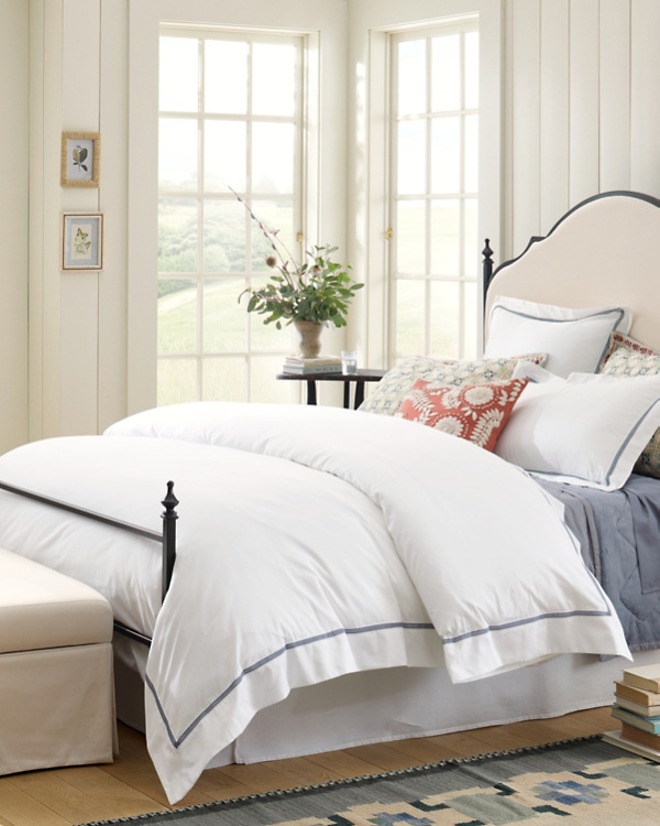 Embroidered Wrinkle-Resistant Sateen Duvet Cover