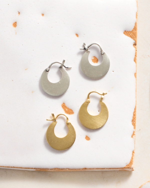 Jane Diaz Flat Crescent Hoop Earrings