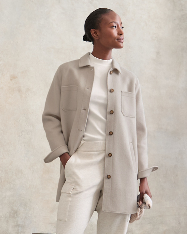 Long Wool-Blend Shacket