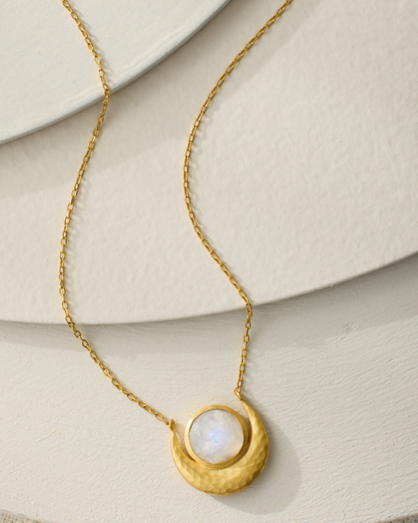 Satya Moonstone Moon Necklace